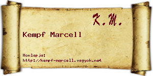Kempf Marcell névjegykártya